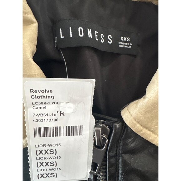LIONESS Nirvana Bomber in Camel XX-Small New Womens Vegan Faux Leather Jacket - Picture 10 of 17